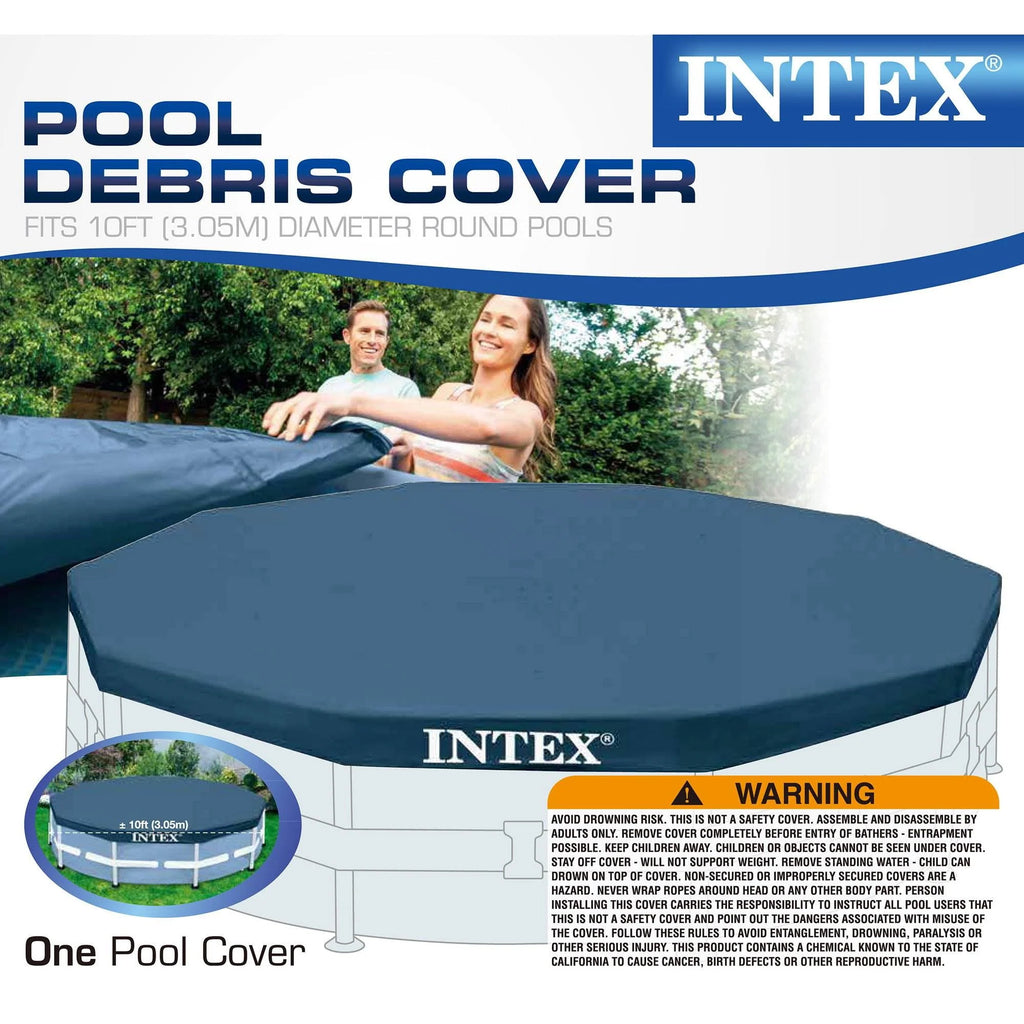 10' x 30 Metal Frame Round Outdoor Swimming Pool with Filter Pump & Cover R681