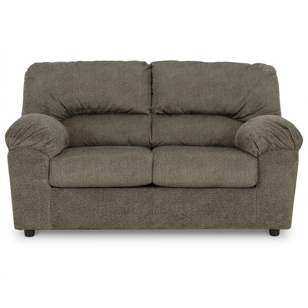 Gray Fabric Wood Loveseat A80805
