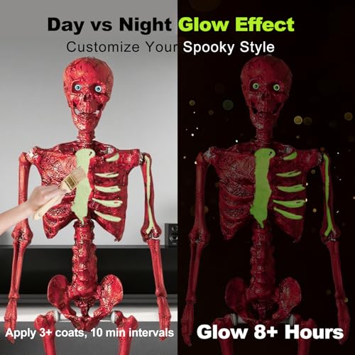 5.4Ft Posable Skeleton with Glowing Eyes P2440