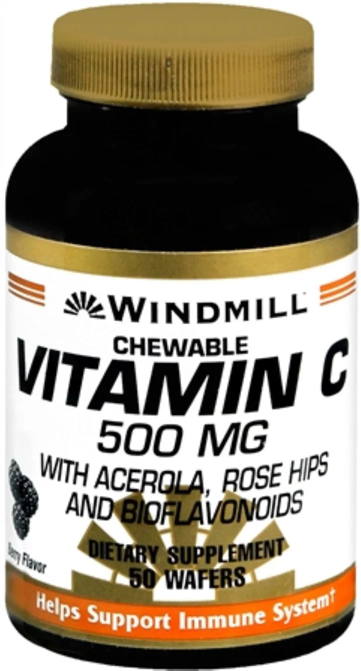 Vitamin C-500 Chewable Wafers 50 Tablets Pack of 2 L663042