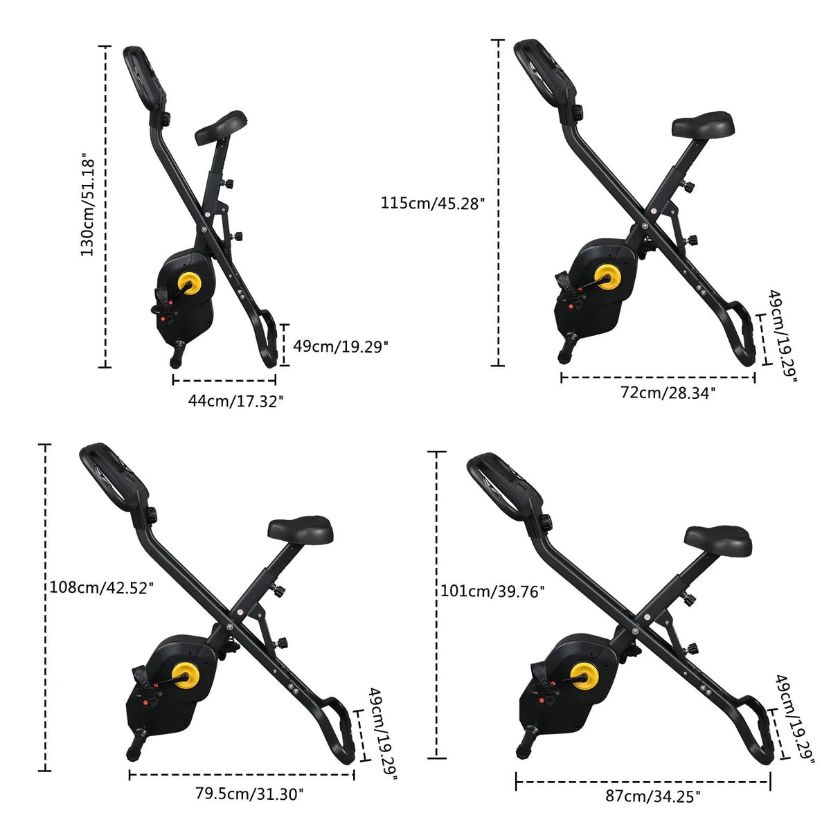 Folding Magnetic Exercise Bike D1696