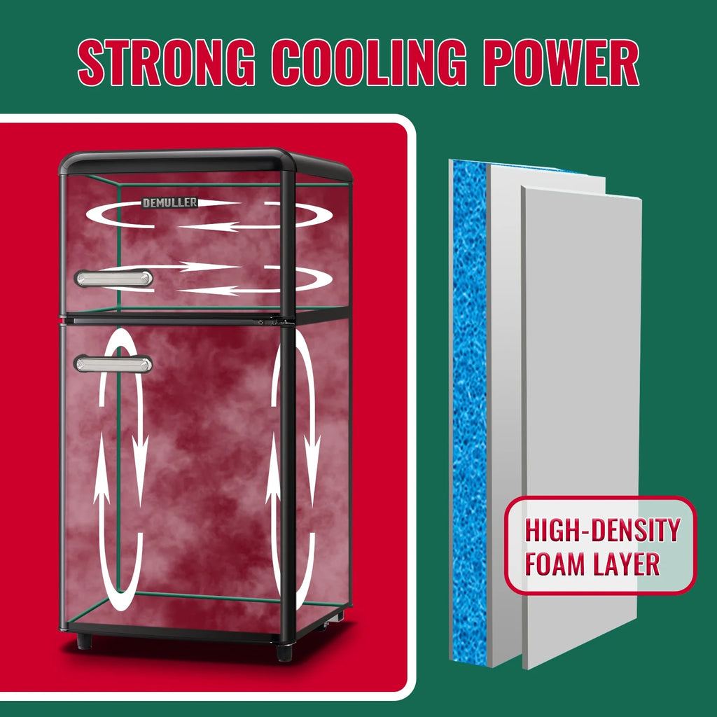 3.5 Cu.ft Dual Door Small Refrigerator with Freezer T77715