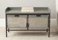 Antique Pewter French Grey Storage Bench V2768