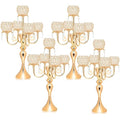 Black Metal Crystal Tea Light Candle Holders Set U9374