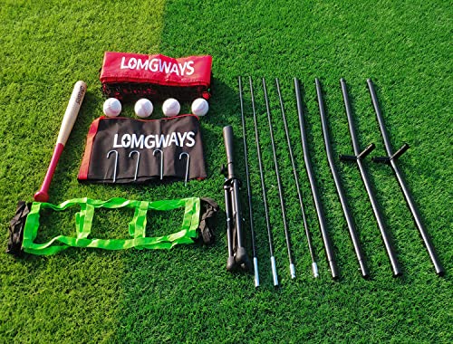 7'x7' Portable Baseball Net Set with Tee, Bat, Balls, Strike Zone, Carrying Bag Q2370