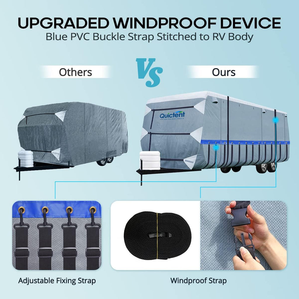 22-24Ft Breathable Watertight Rip-Stop Travel Trailer RV Cover U314676