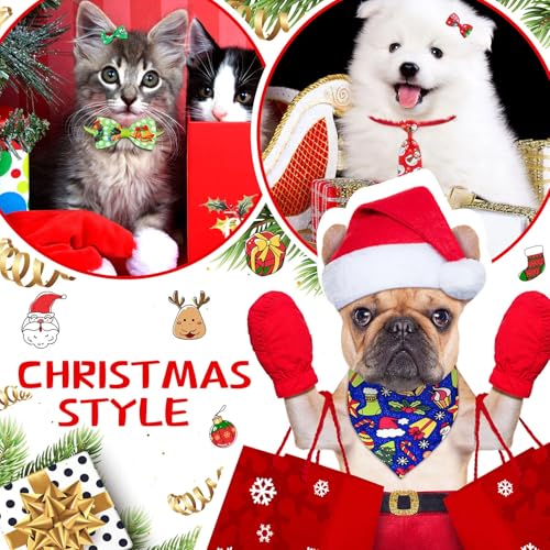86 Pcs Christmas Dog Bows Bandanas Neckties Bowties Hairpins O696