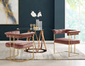 Velvet Dining Side Chair with Gold Plated Metal Base O9328
