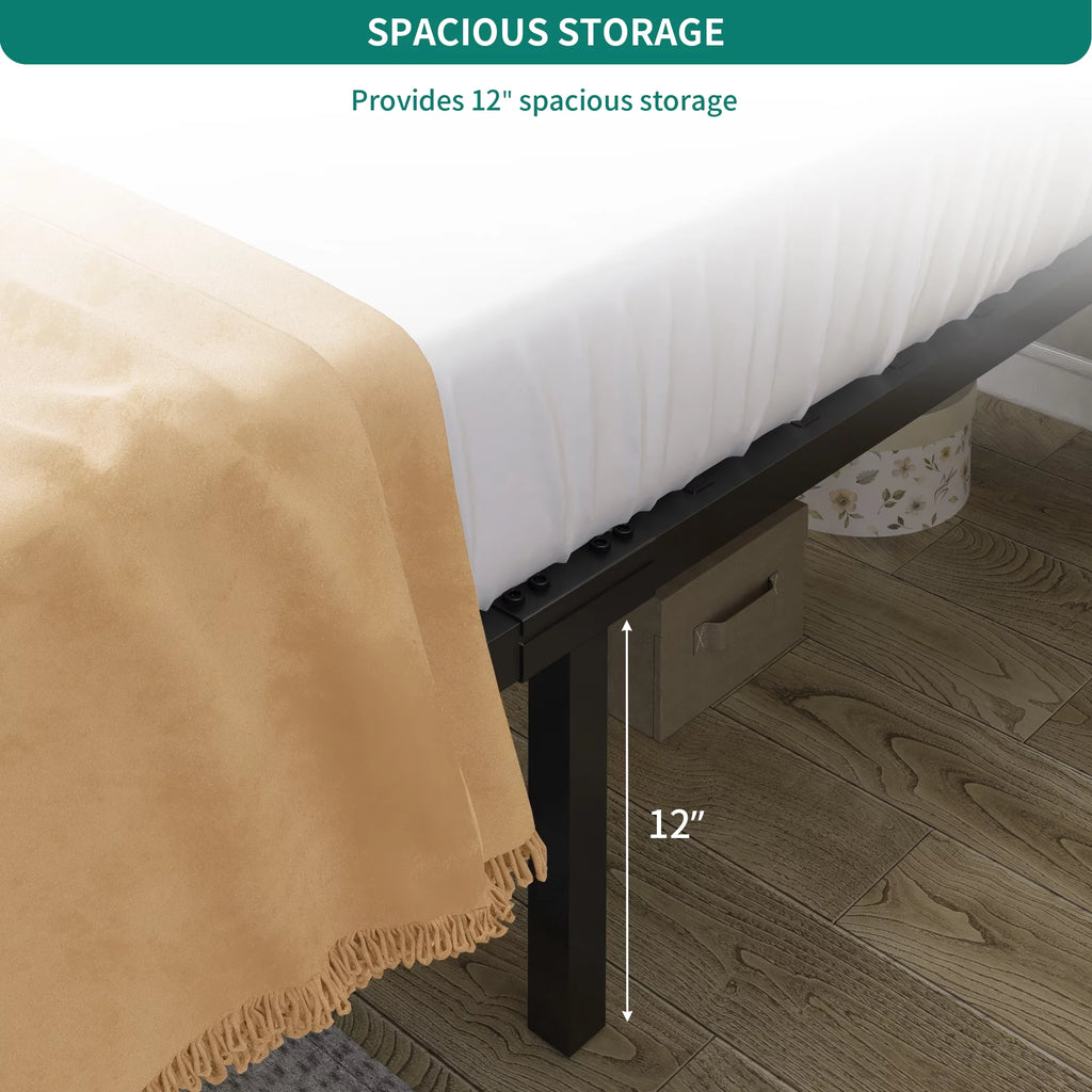 Full Size Upholstered Platform Bed with Adjustable Headboard L6783