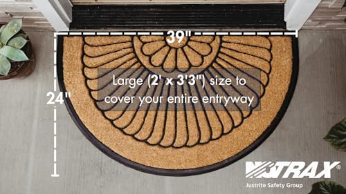 Natural Coco Coir Half Circle Door Mat 24" x 39" O109