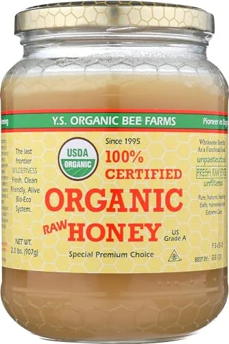 Certified Organic Raw Unprocessed Unpasteurized Honey 32oz Pack of 2 O167