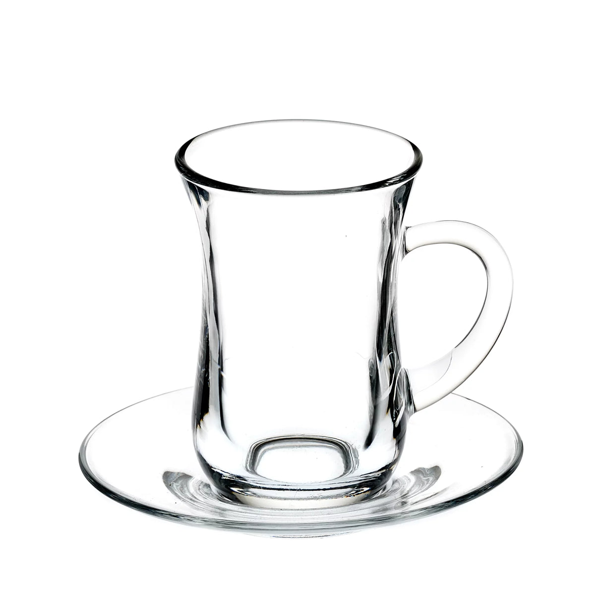 Clear Glass Turkish Tea Set, 6 Cups & 6 Saucers P7964