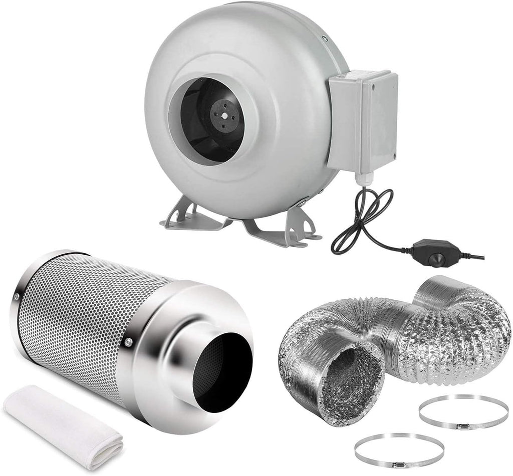 4 Inch 154 CFM Inline Ventilation Fan with Carbon Filter and Ducting Z17562