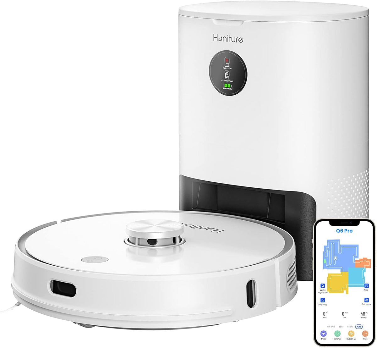 Self Emptying Robot Vacuum and Mop Combo, 3000Pa Suction, LIDAR Navigation J147169