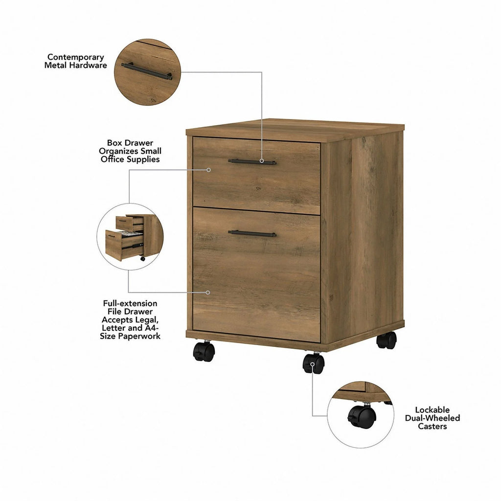 L Desk with Drawers and Bookcase Reclaimed Pine Engineered Wood I3891