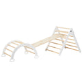 Foldable Wooden Climbing Triangle Arch with Ramp and Slide A7977
