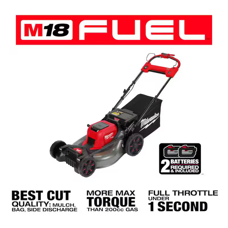 Brushless Cordless 21 in. Self-Propelled Lawn Mower with Blower & Batteries Z339890