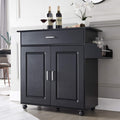 White Kitchen Island with Storage on Wheels X171