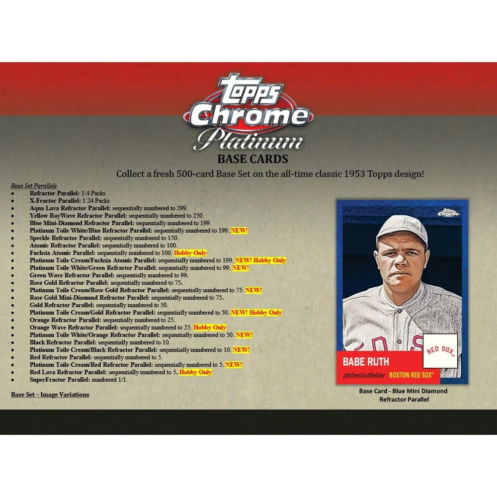 2022 Chrome Platinum Baseball Trading Card Hobby Box 24 Packs Z7142
