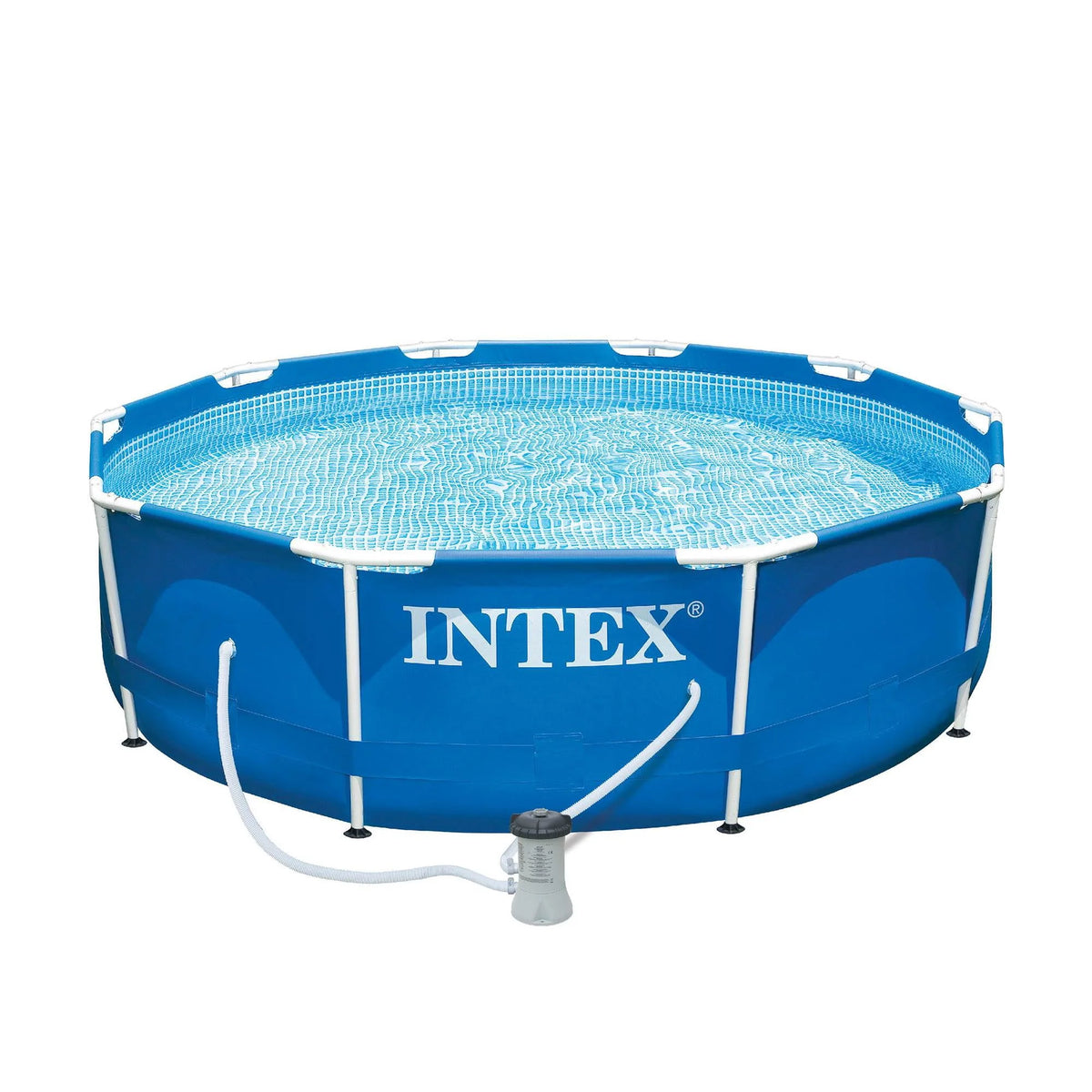 10' x 30 Metal Frame Round Outdoor Swimming Pool with Filter Pump & Cover R681