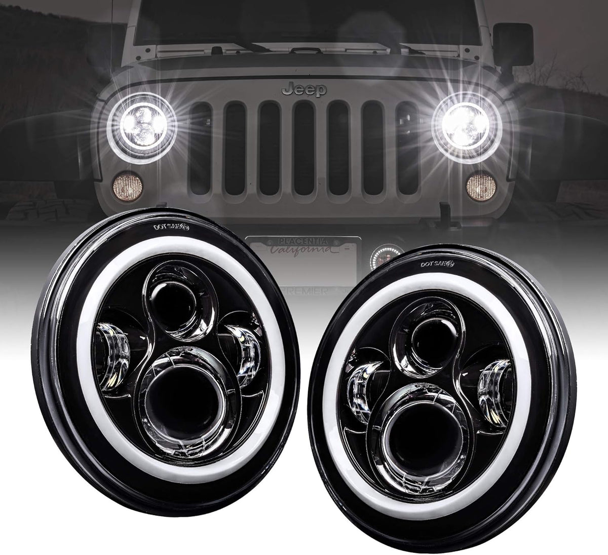 7 Round LED Headlights and Fog Lights Q939591