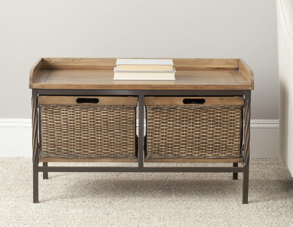 Antique Pewter French Grey Storage Bench V2768