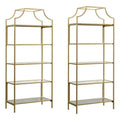 5 Shelf Metal Framed Bookcase Set of 2 X3331