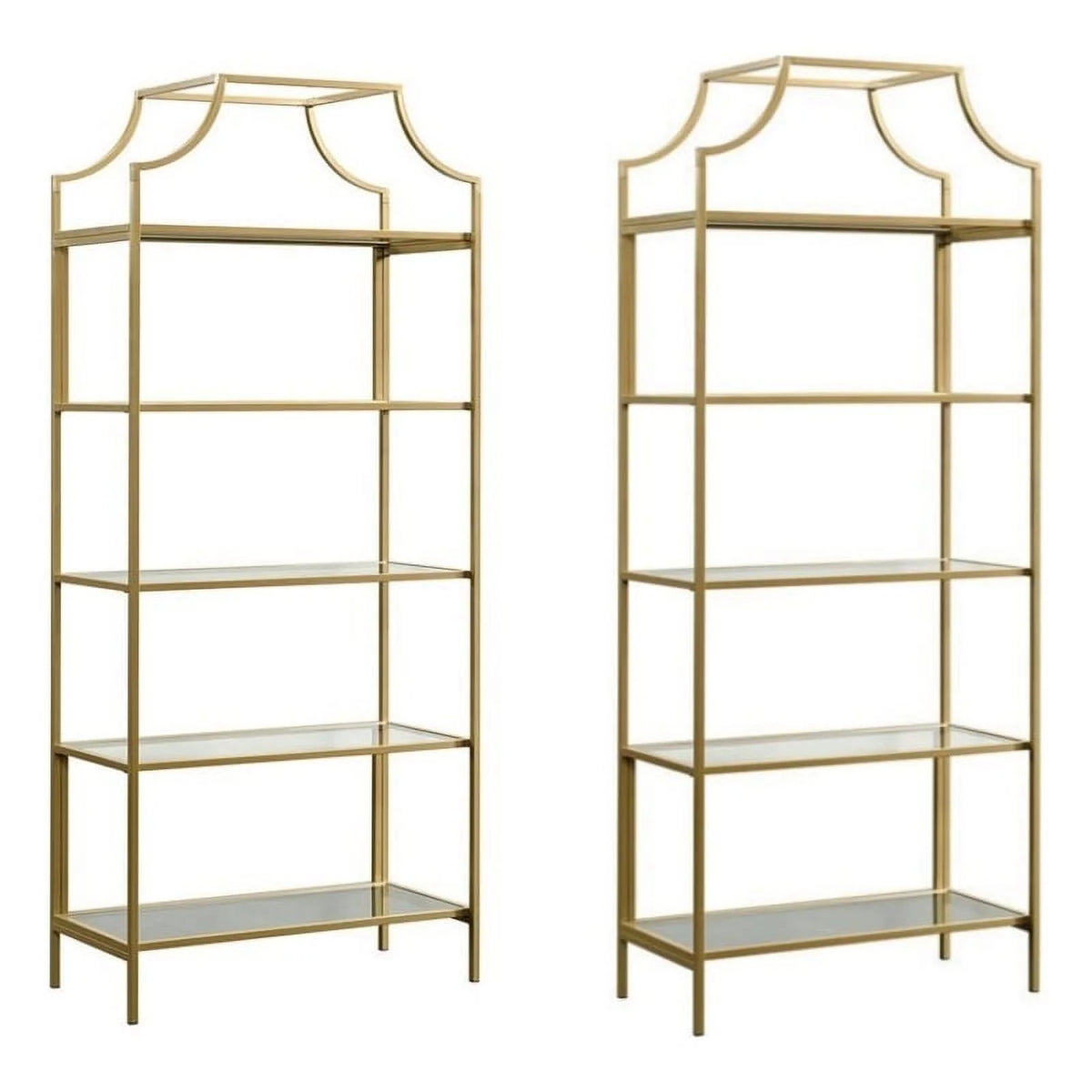 5 Shelf Metal Framed Bookcase Set of 2 X3331