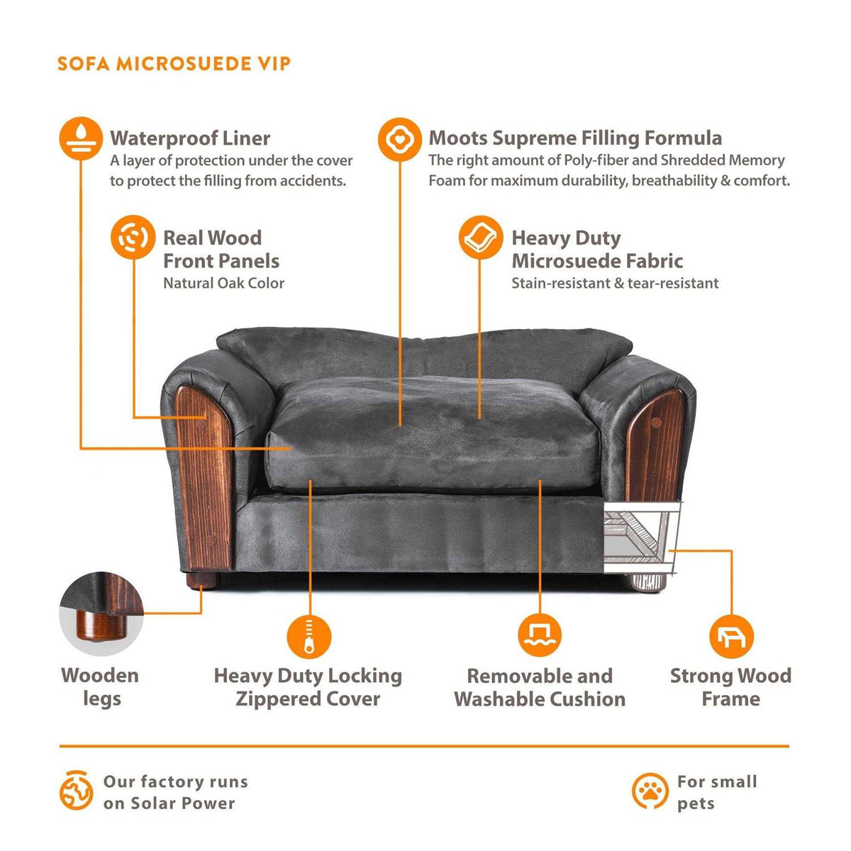 Microsuede Oak Pet Couch V4086