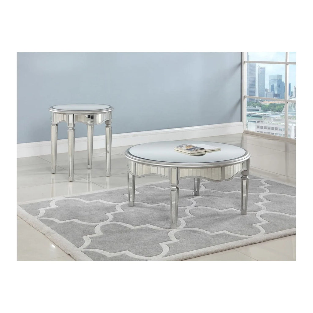 Mirrored Glass End Table U81823