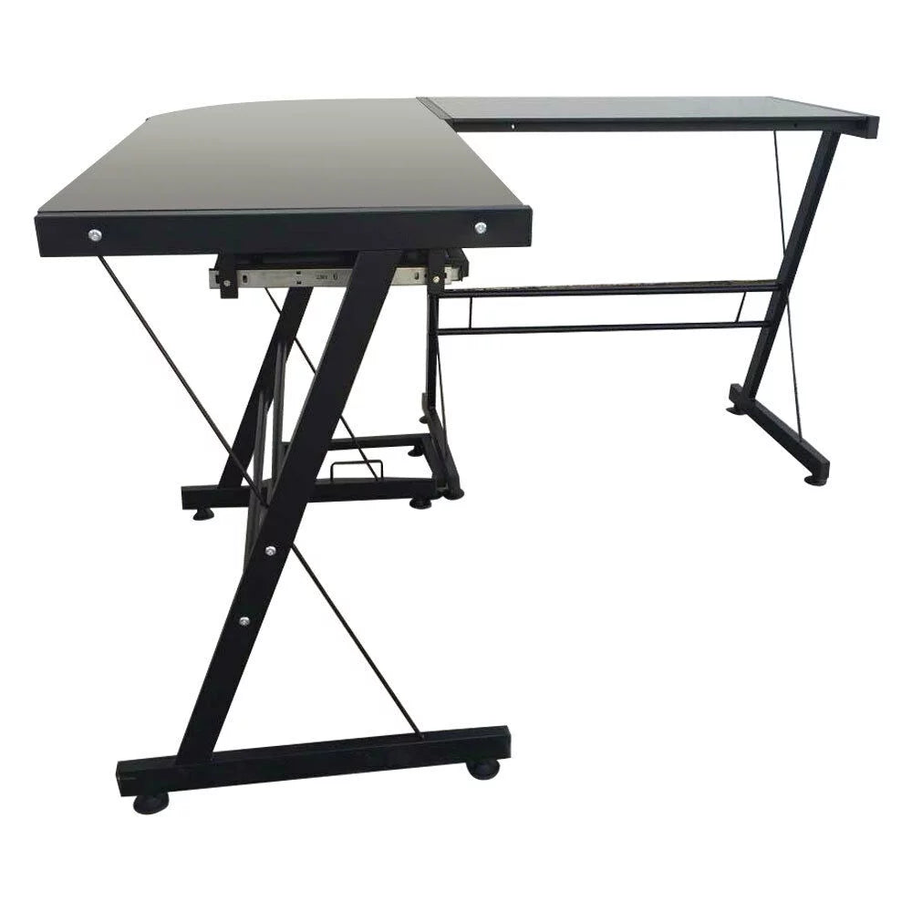 Black L-Shaped Computer Desk C486