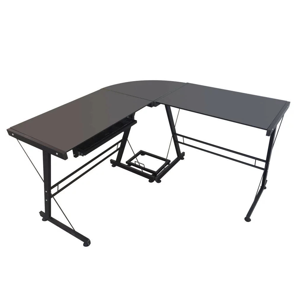 Black L-Shaped Computer Desk C486