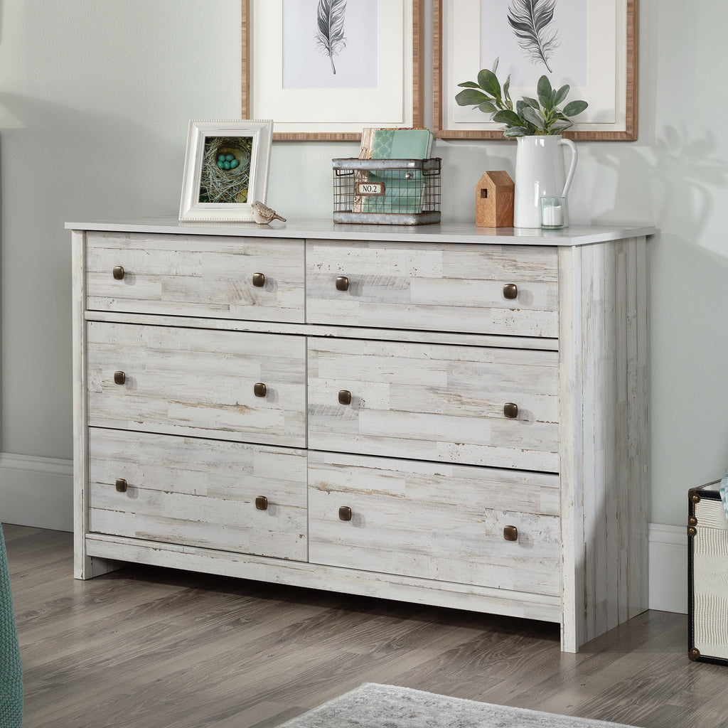 White 6-Drawer Dresser J72779