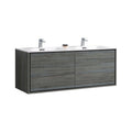 60 in. Double Sink Wall Mount Ocean Gray Bathroom Vanity Q13954