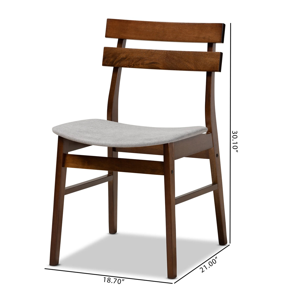 Light Grey Fabric Upholstered 4-Piece Dining Chair Set P16869