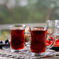 Clear Glass Turkish Tea Set, 6 Cups & 6 Saucers P7964