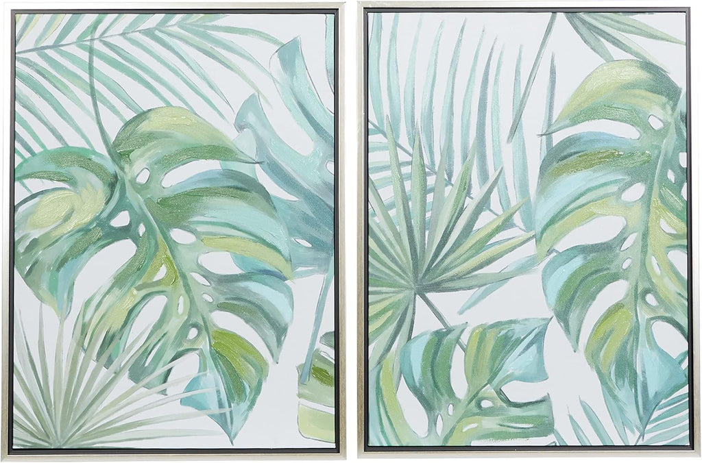 Canvas Framed Wall Art Set of 2 Blue W750453