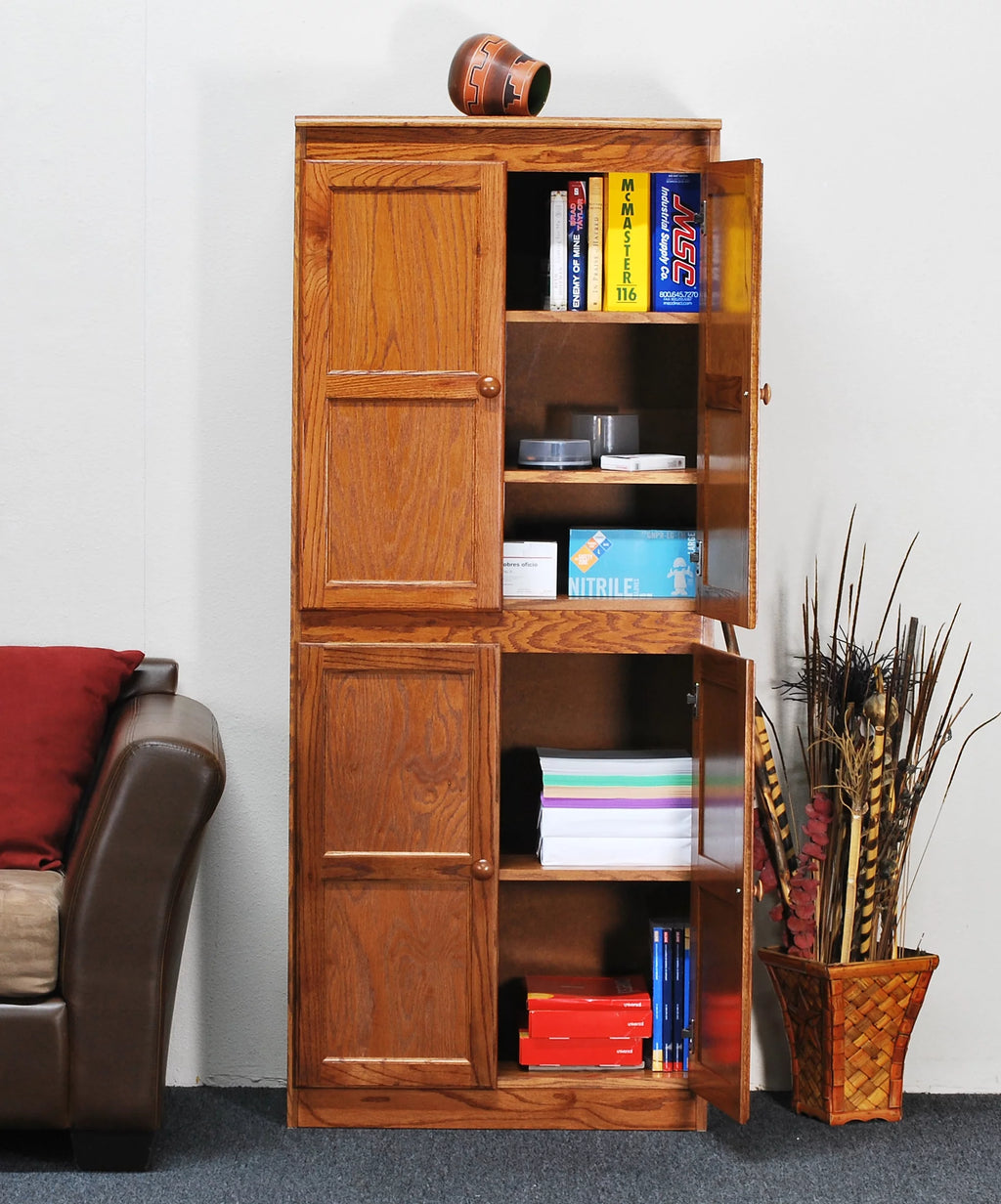 Oak 5 Shelf Storage Cabinet O1385