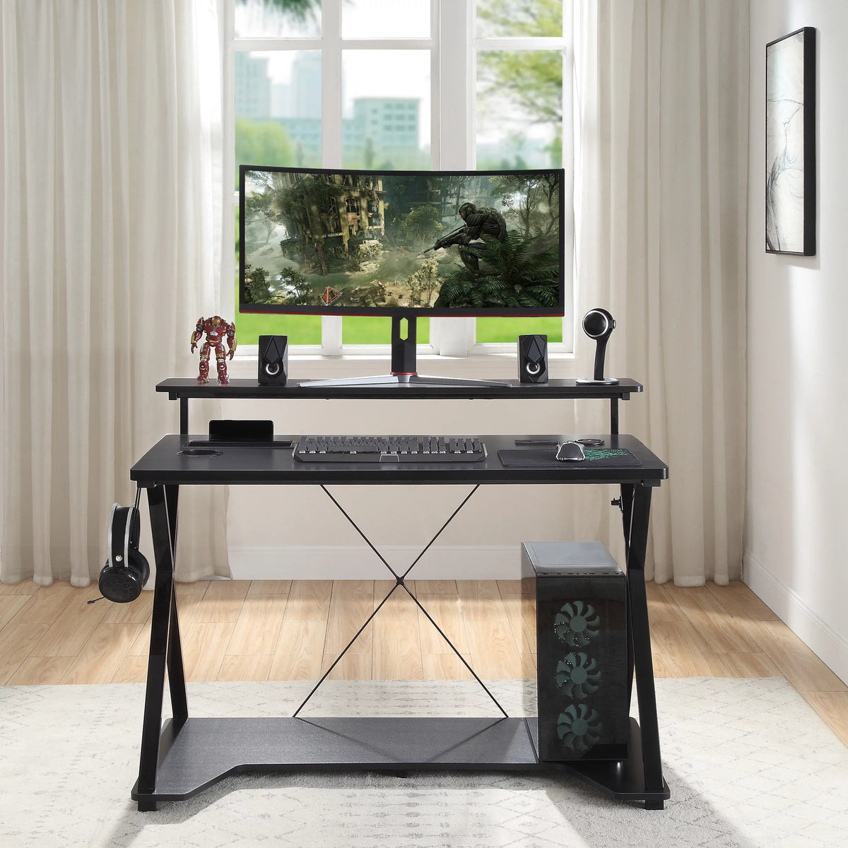 Gaming Desk with RGB LED Lights L696829