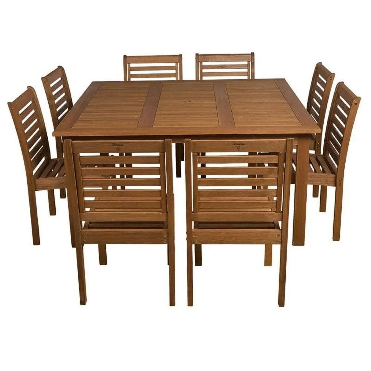 9 Piece Wood Patio Dining Set E9780