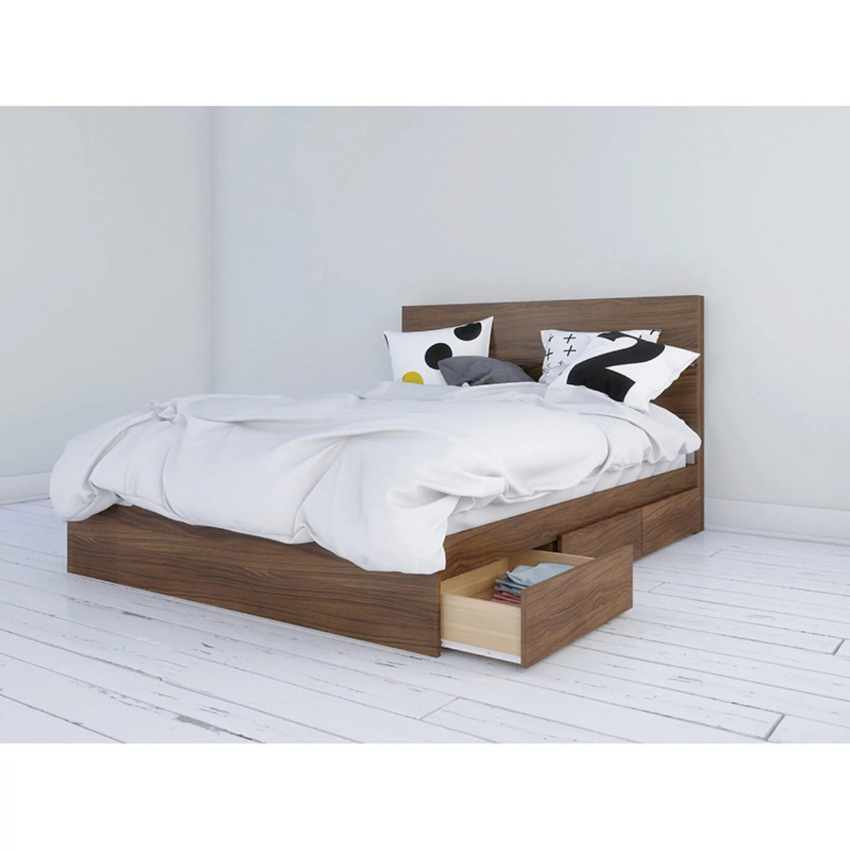 Queen Size Bedroom Set Walnut O965788