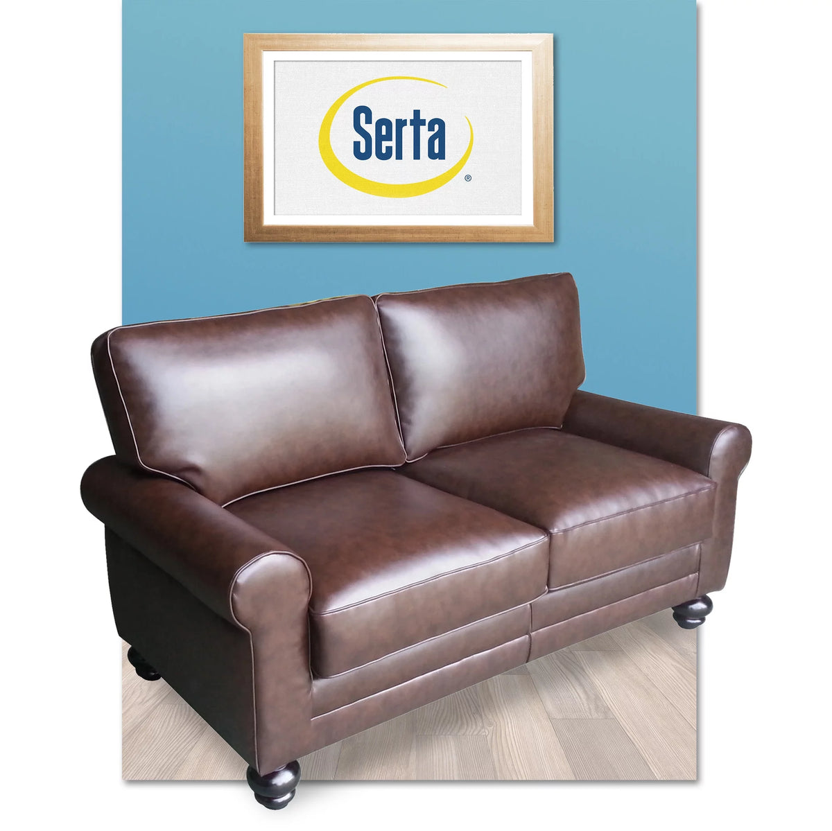 Chestnut Brown Leather Loveseat J402