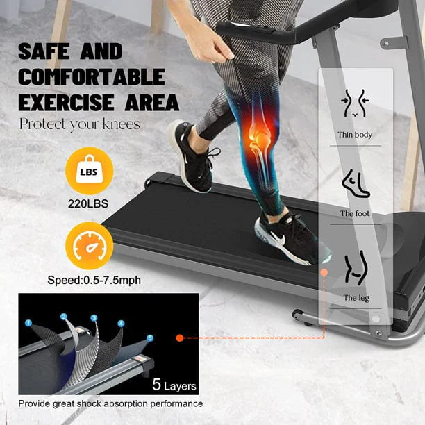 Foldable Incline Treadmill 230 LB Capacity Z1926