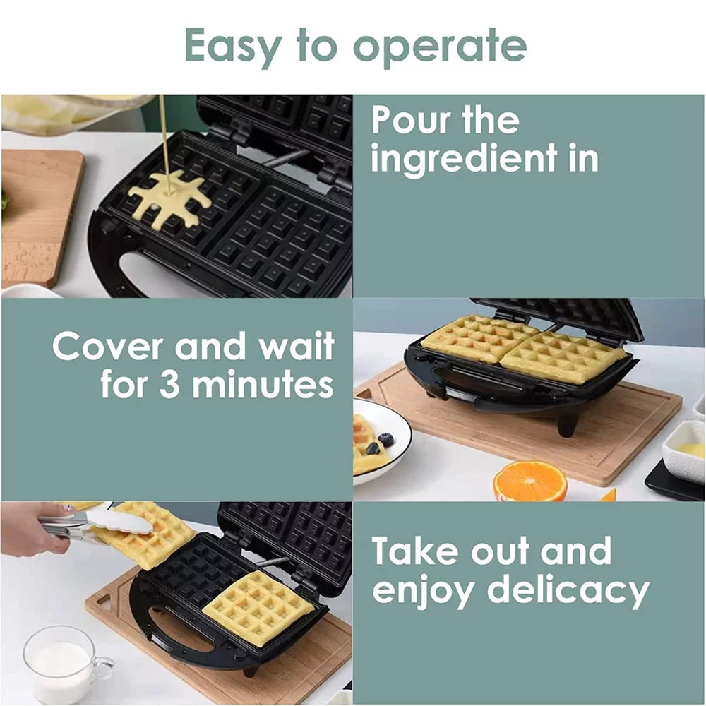 Stainless Steel Breakfast Sandwich and Waffle Maker M110180