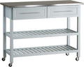 Rolling Kitchen Island Cart with Drawers and Shelves K47756
