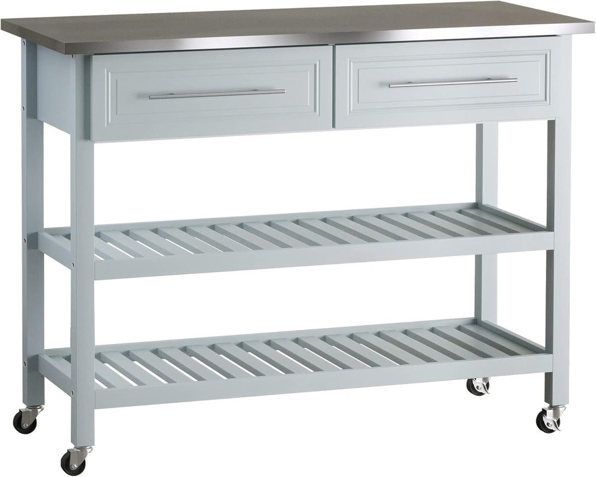 Rolling Kitchen Island Cart with Drawers and Shelves K47756