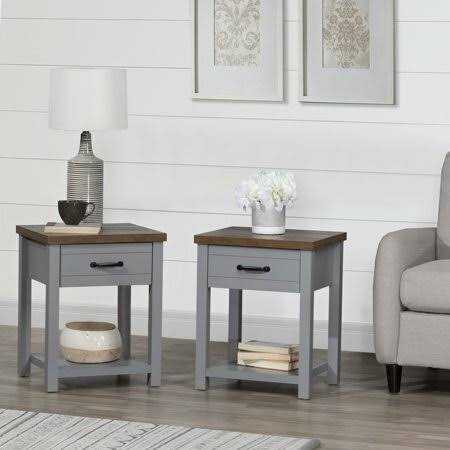 Gray Set of 2 Rectangular Nightstand U798