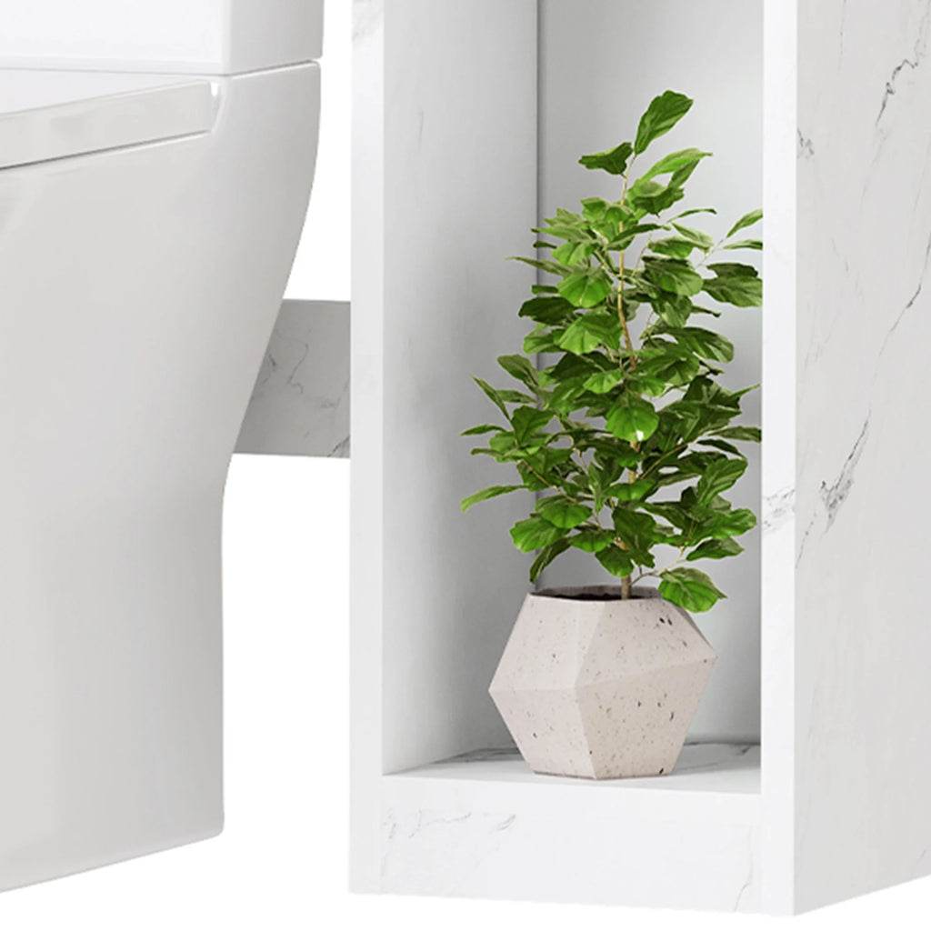 White Over The Toilet Storage Cabinet with Drawers and Adjustable Shelf X776115