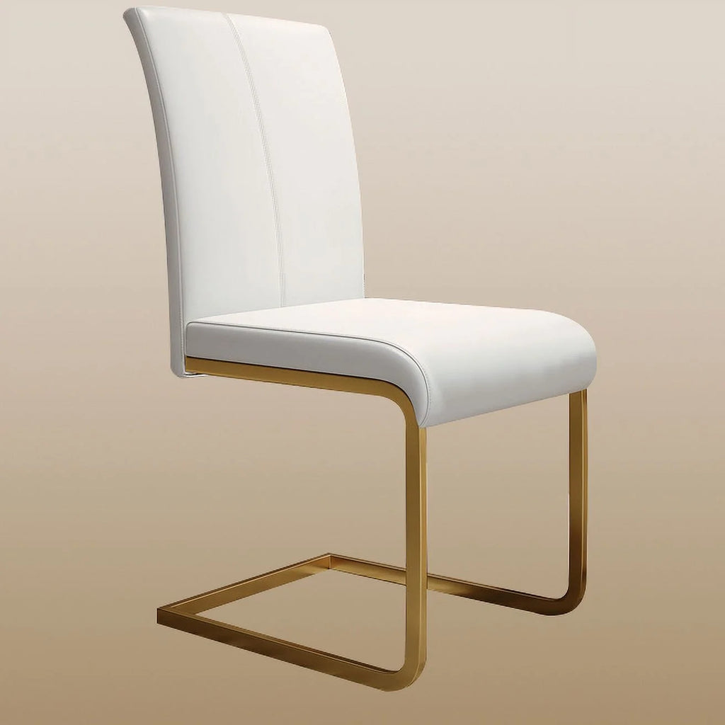 White PU Leather Dining Chairs Set of 2 S551202