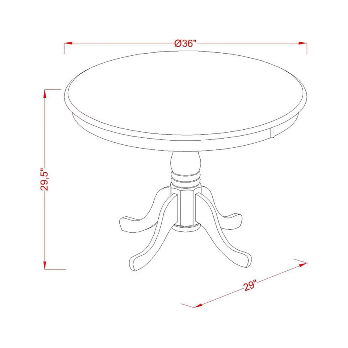 3 Piece Wood Dining Set V2104